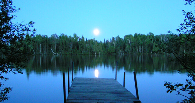 A lake view of Bear Head Lake State Park.