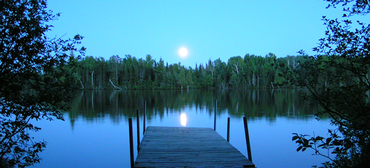 A lake view of Bear Head Lake State Park.