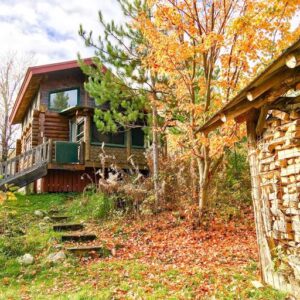 Outside view of their Triangle Cabin.