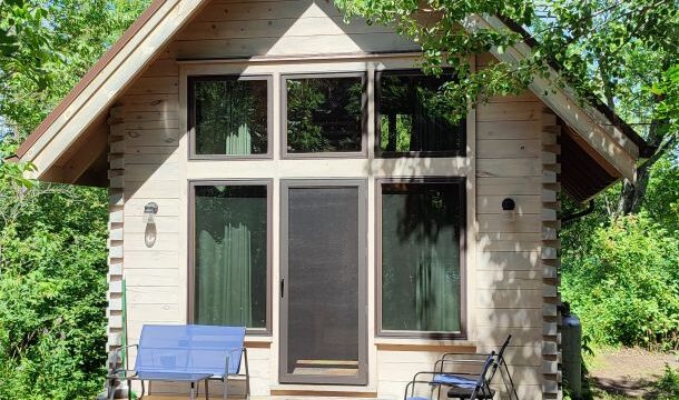 The Outside of the Loon Island Cabin.