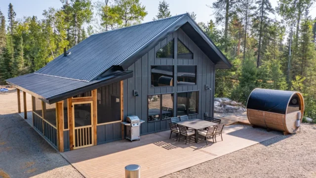 The outside of one of the cabins at the North of North Resort.