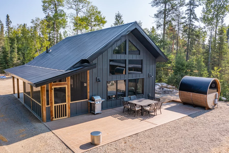The outside of one of the cabins at the North of North Resort.