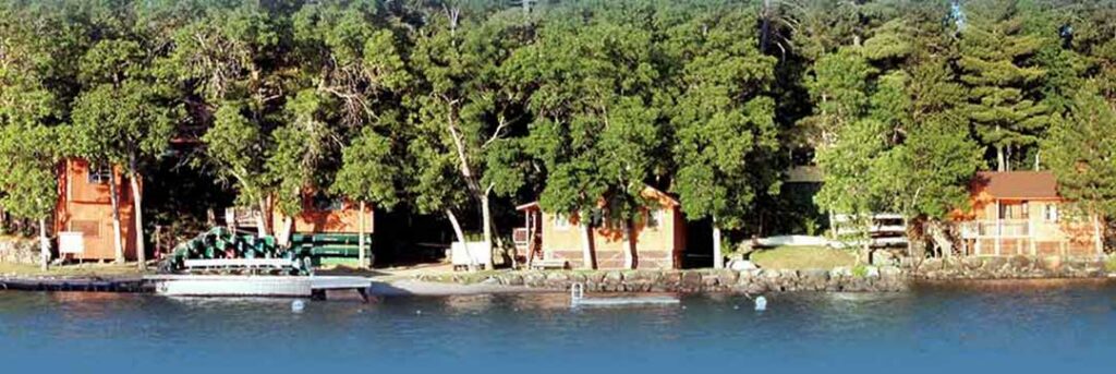 A view of the the lakefront at Pine Point Lodge.