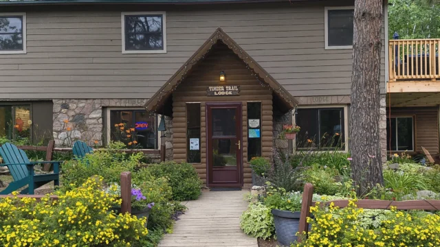 The outside of the Timber Trail Lodge.